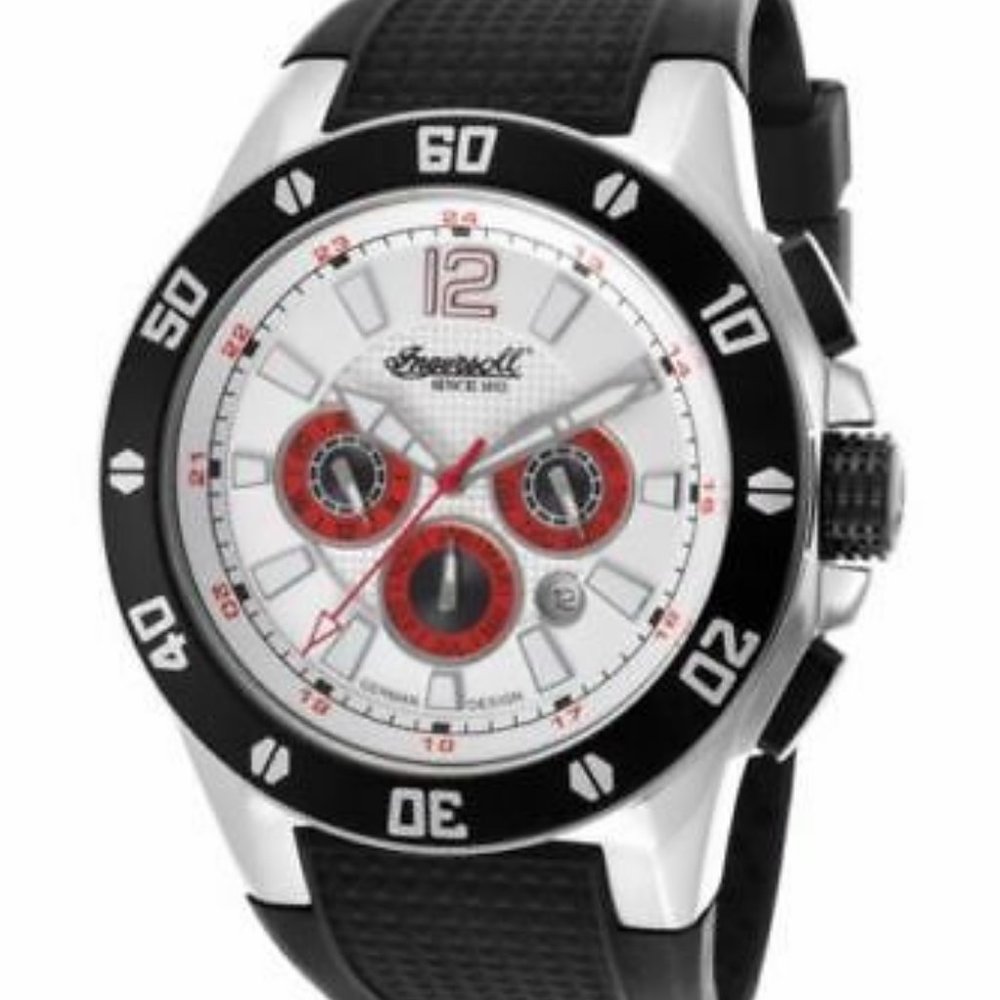 Ingersoll 3221WH Men's Brazos Auto Limited Edition Black Rubber White Dial Watch